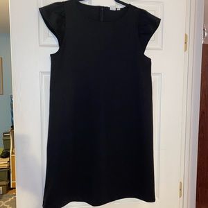 Black business casual dress with cap sleeves
